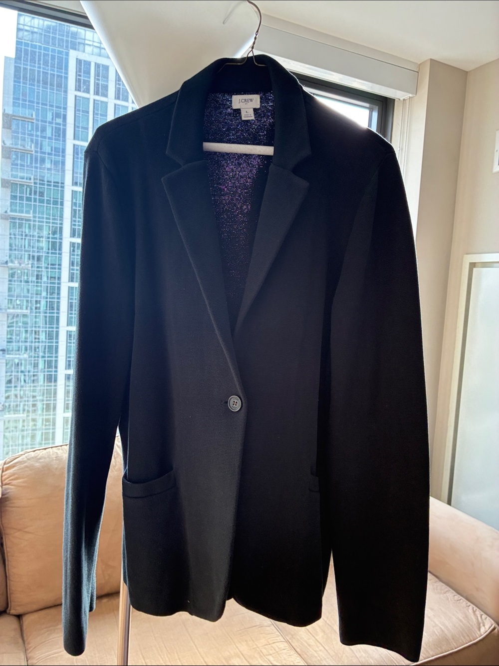 J. Crew Black Single-Button Notch Lapel Blazer